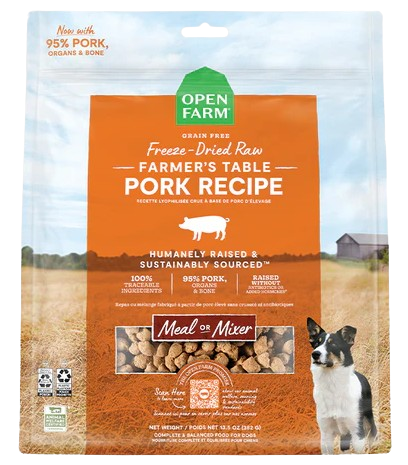 Open Farm Farmer’s Table Pork Freeze Dried Raw Dog Food