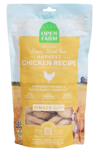 Open Farm Harvest Chicken Freeze Dried Raw Patties for Dogs