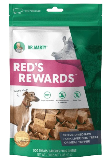 Dr Marty Reds Rewards Dog Treat, Pork Liver, 4oz
