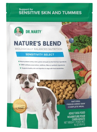 Dr Marty Nature’s Blend Sensitivity Select Freeze-Dried Raw Dog Food, 48oz