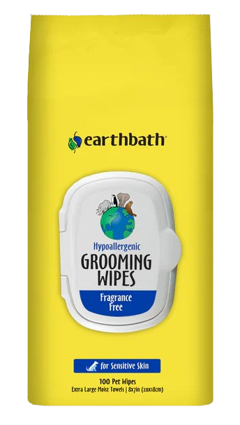 Earthbath Hypoallergenic Grooming Wipes for Pets, 100ct