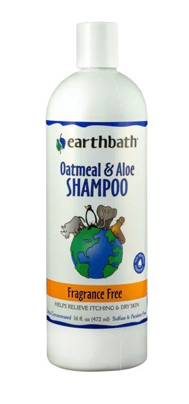 Earthbath Oatmeal & Aloe Hypoallergenic Shampoo for Pets - Fragrance Free, 16oz