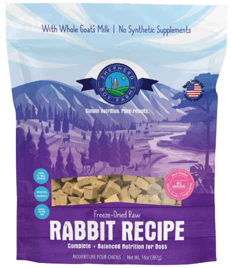 Shepherd Boy Farms Raw Freeze-Dried Dog Food, Rabbit Recipe, 14oz