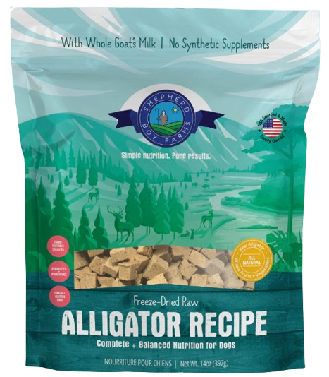 Shepherd Boy Farms Raw Freeze-Dried Dog Food, Alligator Recipe, 14oz