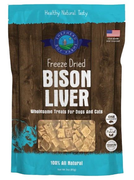 Shepherd Boy Farms Bison Liver Raw Freeze-Dried Treats for Dogs & Cats, 8oz