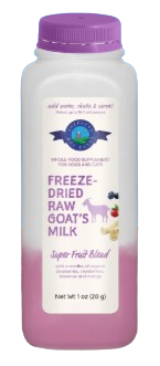 Shepherd Boy Farms Raw Freeze-Dried Goat Milk for Dogs & Cats, Fruit Blend