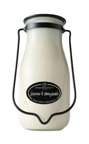 14 oz Milkbottle Candle: Jasmine & Honeysuckle