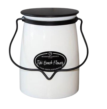 22 oz Butter Jar Candle: Tiki Beach Flower