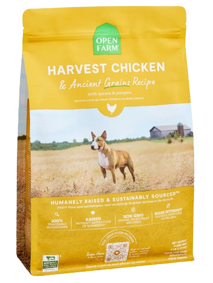 Open Farm Harvest Chicken & Ancient Grains Dog Kibble, 22lbs