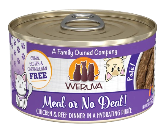 Weruva Cat Paté  Meal or No Deal! Chicken & Beef in a Hydrating Purée Canned Cat Food