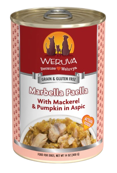 Weruva Classic Dog  Marbella Paella Mackerel, Shrimp & Mussels in Aspic 14oz Canned Dog Food