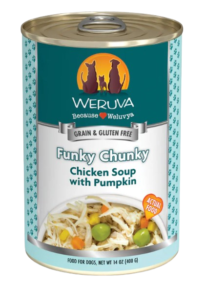 Weruva Classic Dog  Funky Chunky Chicken Soup with Pumpkin 14oz Canned Dog Food