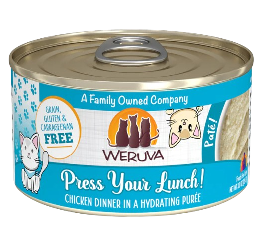 Weruva Cat Paté  Press Your Lunch! Chicken Dinner in a Hydrating Purée Canned Cat Food