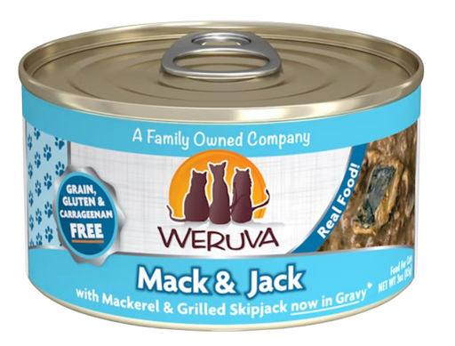 Weruva Classic Cat  Mack & Jack Mackerel & Grilled Skipjack in Gravy Canned Cat Food