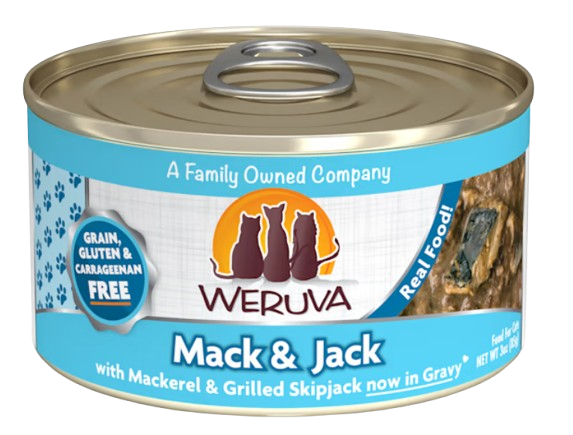Weruva Classic Cat  Mack & Jack Mackerel & Grilled Skipjack in Gravy Canned Cat Food
