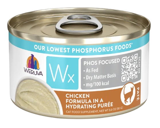 Weruva Wx Phos Focused  Chicken Formula in a Hydrating Purée 3oz Canned Cat Food