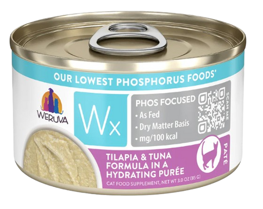 Weruva Wx Phos Focused  Tilapia & Tuna Formula in a Hydrating Purée 3oz Canned Cat Food