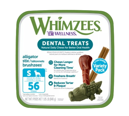 Wellness Whimzees Small Dog Dental Treats Variety Value Box 56 Pack