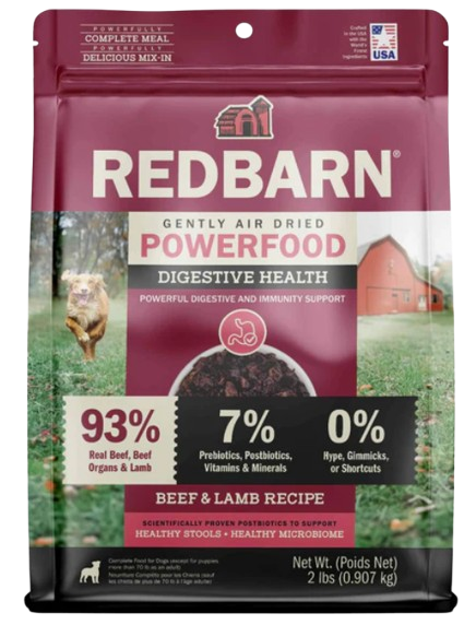 Redbarn Air Dried Powerfood Gut Health and Digestion Beef & Lamb Recipe, 2lbs