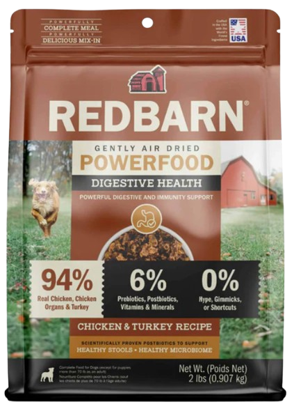 Redbarn Air Dried Powerfood Gut Health and Digestion Chicken & Turkey Recipe, 2lbs