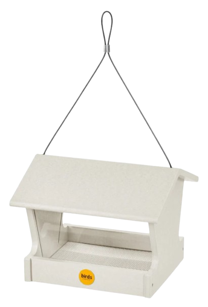 Medium Hopper Bird Feeder in Sea Salt White Recycled Plastic