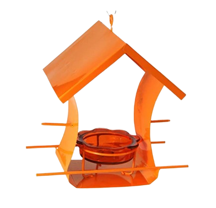 Oriole Bird Feeder Metal Orange Half And Jar Holder