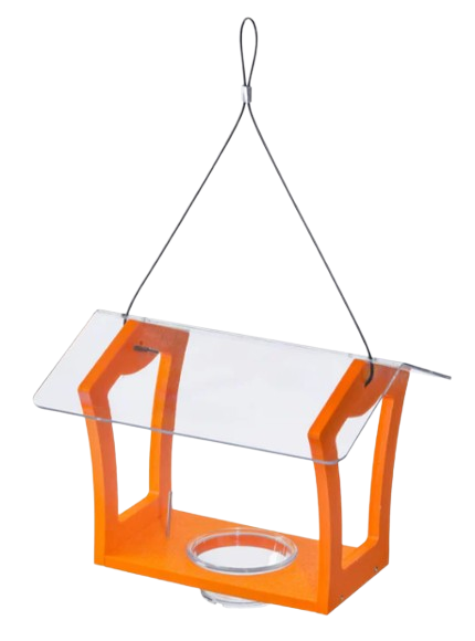 Oriole Bird Feeder in Orange Recycled Plastic