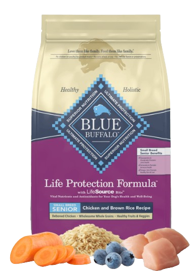 Blue Buffalo Life Protection Natural Chicken & Brown Rice Recipe Small Breed Senior Dry Dog Food