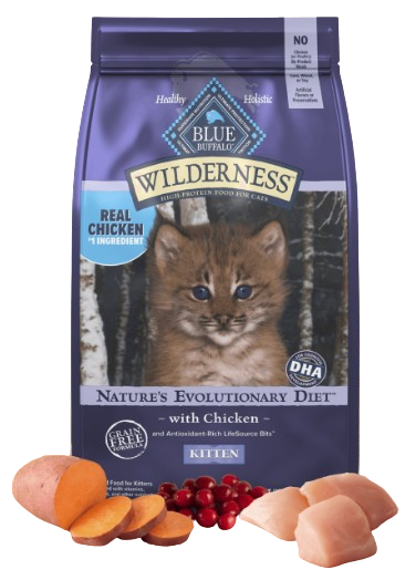 Blue Buffalo Wilderness Grain Free Chicken High Protein Recipe Dry Kitten Food