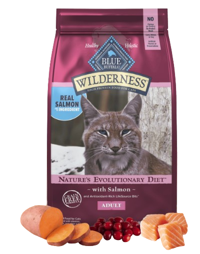 Blue Buffalo Wilderness Grain Free Salmon High Protein Recipe Dry Cat Food