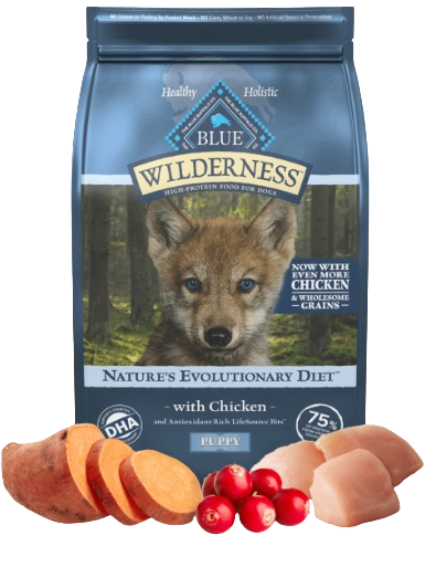 Blue Buffalo Wilderness Puppy Chicken with Wholesome Grains Recipe, 28lbs