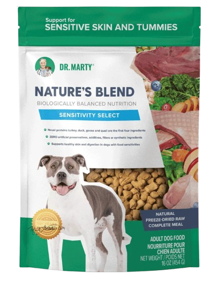 Dr. Marty's Nature's Blend Sensitivity Select Premium Freeze-Dried Raw Dog Food For Dogs With Food Sensitivities, 16oz