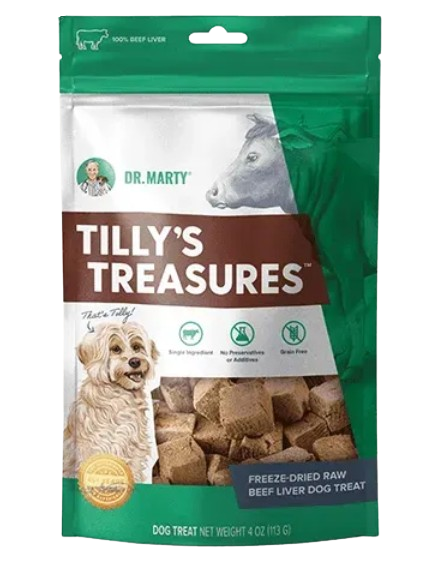 Dr. Marty Tilly's Treasures 100% Freeze-Dried Raw Beef Liver Dog Treats, 4oz