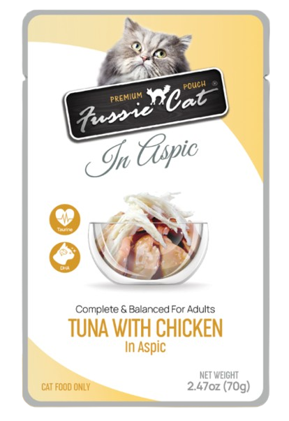 Fussie Cat Tuna with Chicken in Aspic Cat Food Recipe, 2.47oz Pouch