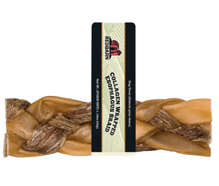 Redbarn Collagen Wrapped Esophagus Braid, Medium Single