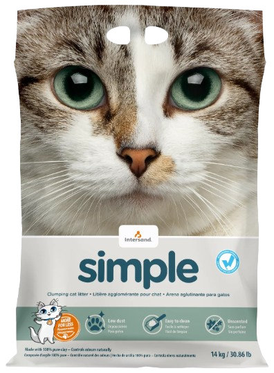 Simple Fragrance-Free Dust-Free Clumping Clay Cat Litter, 40lbs