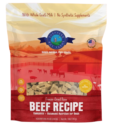 Shepherd Boy Farms Raw Freeze-Dried Dog Food, Beef Recipe, 14oz