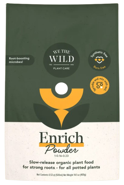 Enrich Powder Organic Plant Food and Soil Amendment for Potted Plants, 14oz