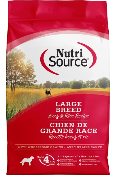 NutriSource Large Breed Beef & Rice Recipe Dry Dog Food, 26lbs