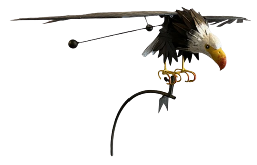 Metal Eagle Rocker Stake, 51.3"Hx23.2"Wx13.5"L