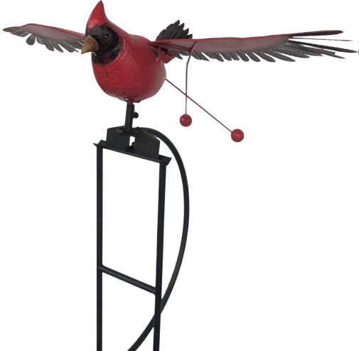 Metal Cardinal Rocker Stake, 75.59"Hx20.86"Wx65.03"L