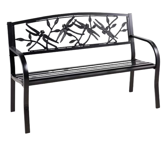 Dragonfly Metal Garden Bench