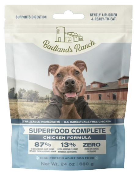 Badlands Ranch Air-Dried Superfood Complete Chicken Formula for Dogs