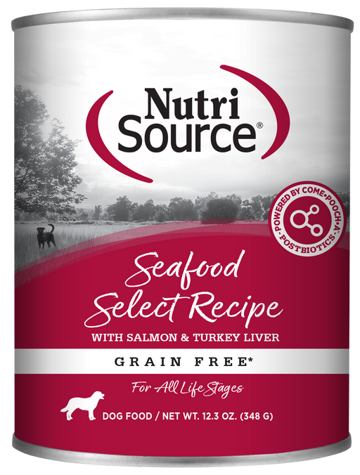 NutriSource Seafood Select Healthy Grain Free Wet Dog Food, 13oz can