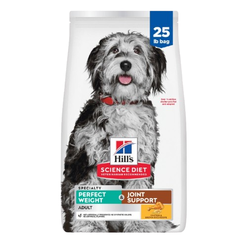 Hill’s Science Diet Adult Perfect Weight & Joint Support Dog Food, Chicken Recipe, Dry, 25lb