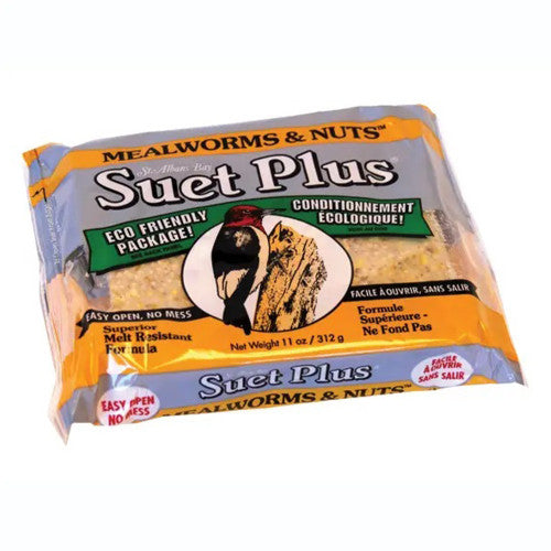 Suet Plus Mealworm & Nuts Blend Suet Cake, 11 oz