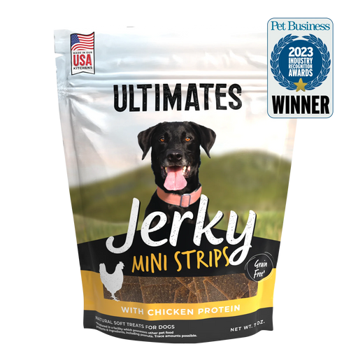 Ultimates Grain Free Jerky Chicken Mini Strips Dog Treats, 7oz