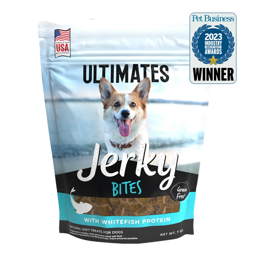 Ultimates Grain Free Jerky Whitefish Bites Dog Treats, 7oz