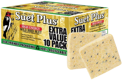 Suet Plus High Energy Wild Bird Suet, Extra Value 10 pack, 11oz cakes