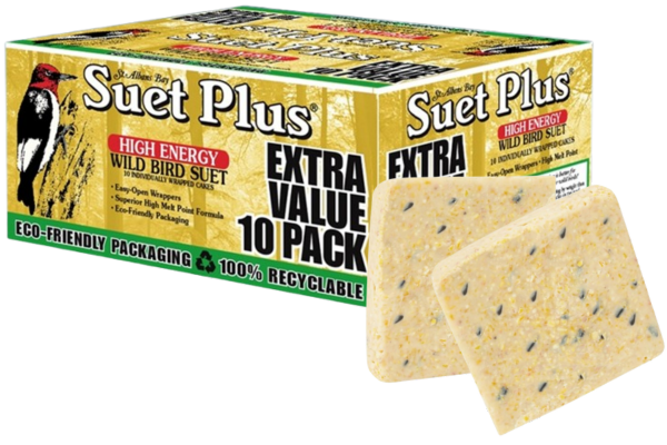 Suet Plus High Energy Wild Bird Suet, Extra Value 10 pack, 11oz cakes